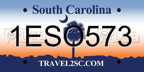 1ESO573 South Carolina License Plate