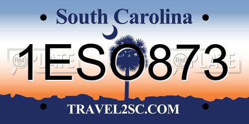 1ESO873 South Carolina License Plate