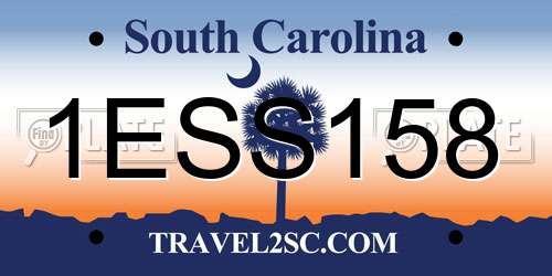 1ESS158 South Carolina License Plate