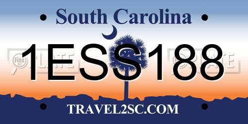1ESS188 South Carolina License Plate