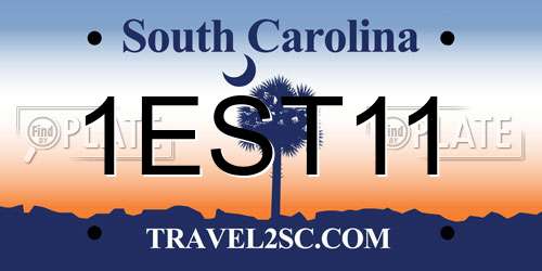 1EST11 South Carolina License Plate