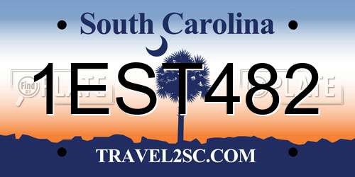 1EST482 South Carolina License Plate