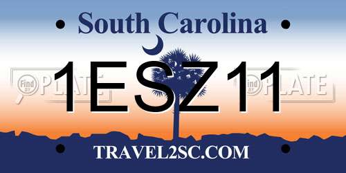1ESZ11 South Carolina License Plate