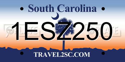 1ESZ250 South Carolina License Plate