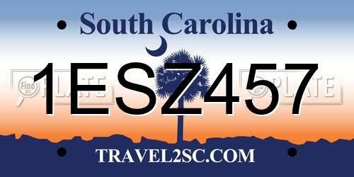 1ESZ457 South Carolina License Plate