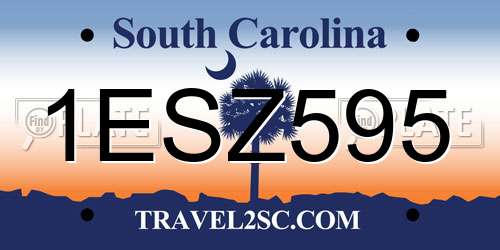 1ESZ595 South Carolina License Plate