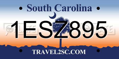 1ESZ895 South Carolina License Plate