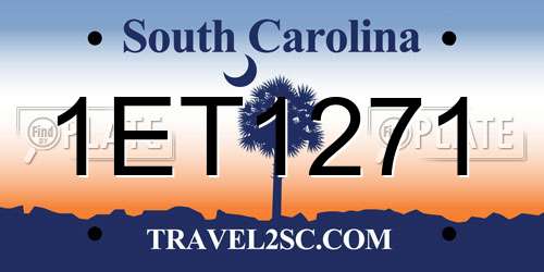 1ET1271 South Carolina License Plate