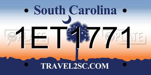 1ET1771 South Carolina License Plate