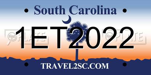 1ET2022 South Carolina License Plate