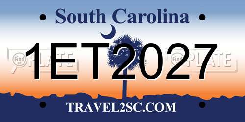 1ET2027 South Carolina License Plate