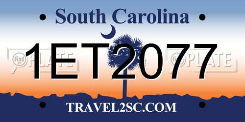 1ET2077 South Carolina License Plate