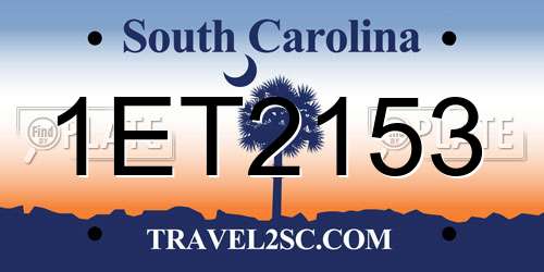 1ET2153 South Carolina License Plate