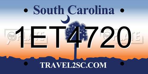 1ET4720 South Carolina License Plate