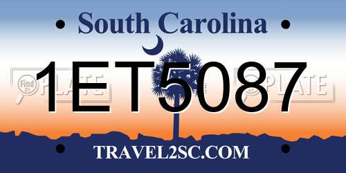 1ET5087 South Carolina License Plate