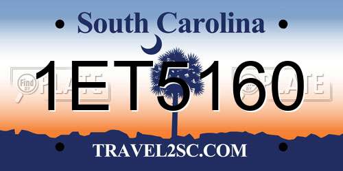 1ET5160 South Carolina License Plate