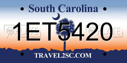 1ET5420 South Carolina License Plate
