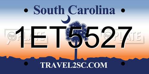 1ET5527 South Carolina License Plate