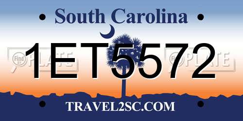 1ET5572 South Carolina License Plate