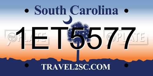 1ET5577 South Carolina License Plate