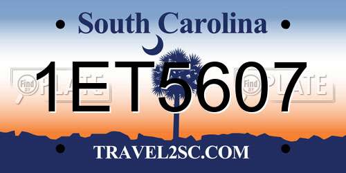 1ET5607 South Carolina License Plate