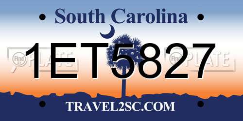 1ET5827 South Carolina License Plate
