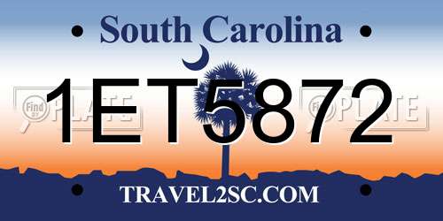 1ET5872 South Carolina License Plate