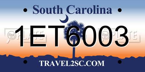 1ET6003 South Carolina License Plate