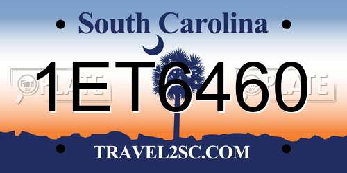 1ET6460 South Carolina License Plate