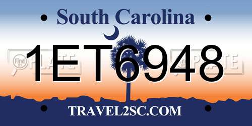 1ET6948 South Carolina License Plate