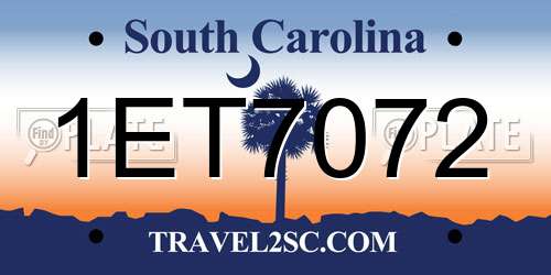 1ET7072 South Carolina License Plate