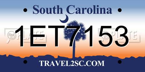 1ET7153 South Carolina License Plate