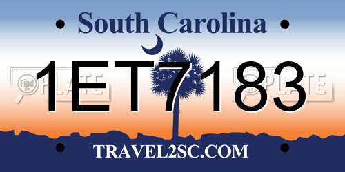 1ET7183 South Carolina License Plate
