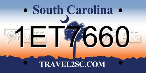 1ET7660 South Carolina License Plate