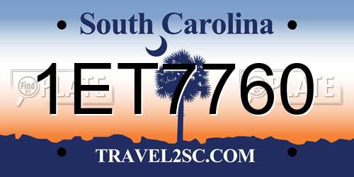 1ET7760 South Carolina License Plate