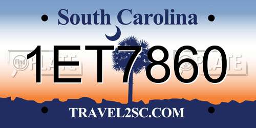 1ET7860 South Carolina License Plate