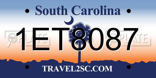 1ET8087 South Carolina License Plate