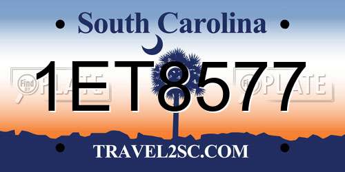 1ET8577 South Carolina License Plate