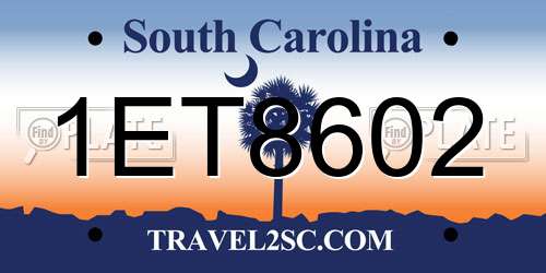 1ET8602 South Carolina License Plate