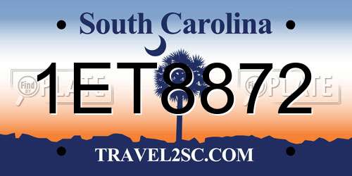 1ET8872 South Carolina License Plate