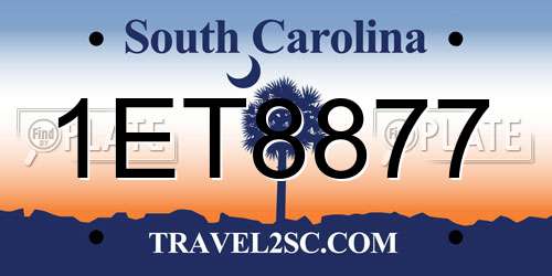 1ET8877 South Carolina License Plate