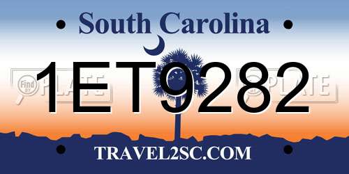 1ET9282 South Carolina License Plate