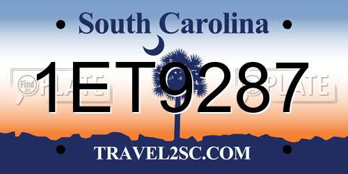 1ET9287 South Carolina License Plate