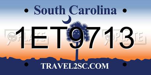 1ET9713 South Carolina License Plate