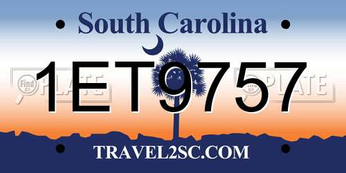 1ET9757 South Carolina License Plate