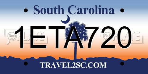 1ETA720 South Carolina License Plate