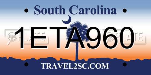 1ETA960 South Carolina License Plate