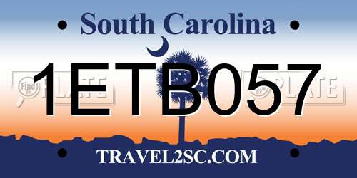 1ETB057 South Carolina License Plate