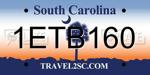 1ETB160 South Carolina License Plate