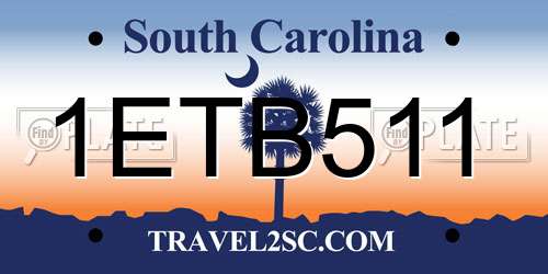 1ETB511 South Carolina License Plate